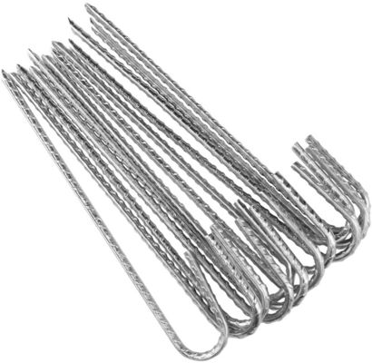 ποιότητας  Durable Galvanized Rebar Stakes, Heavy Duty Ground 12 Inch Stakes J-Hooks For Camping Tent εργοστάσιο